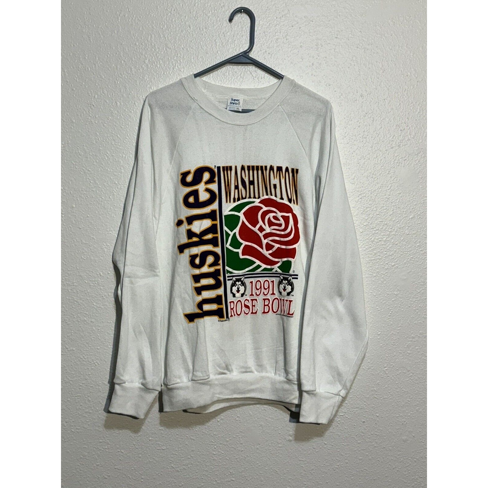 Vintage Washington Huskies Rose Bowl Crewneck Sweatshirt Xl 1991 90s Ncaa Miusa